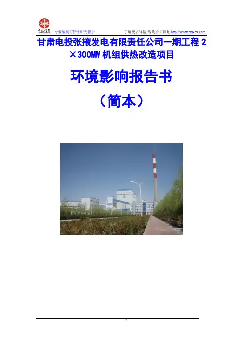 2×300MW机组供热改造项目环境影响报告书