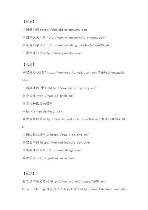 常用中国基础医学网址大全