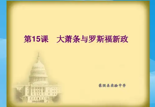 大萧条与罗斯福新政ppt34 岳麓版课件