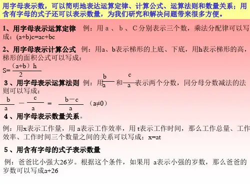 用字母表示运算定律