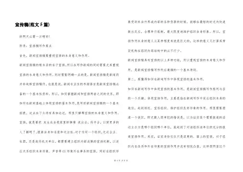 宣传稿(范文5篇)