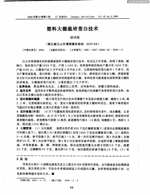 塑料大棚栽培茭白技术