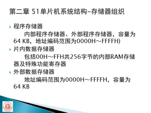 第2章51系列单片机系统结构2.2存储器组织