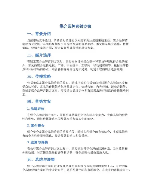 媒介品牌营销方案