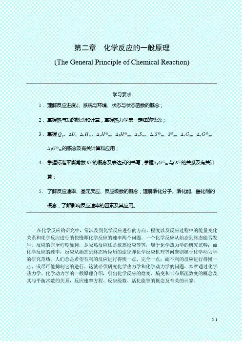 第二章  化学反应的一般原理
