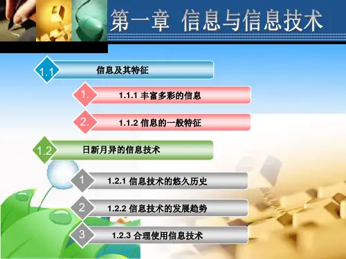 高中信息技术课第一章第一节 第二节PPT课件