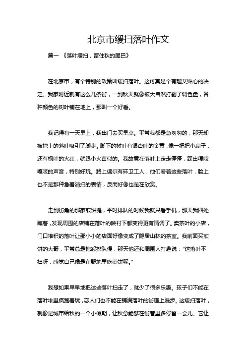 北京市缓扫落叶作文