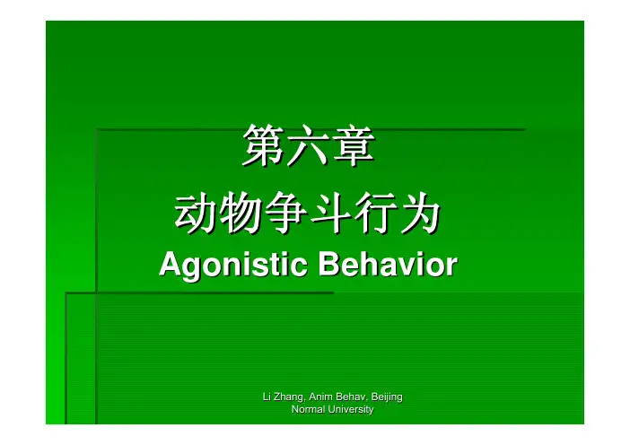 第六章 动物的争斗行为