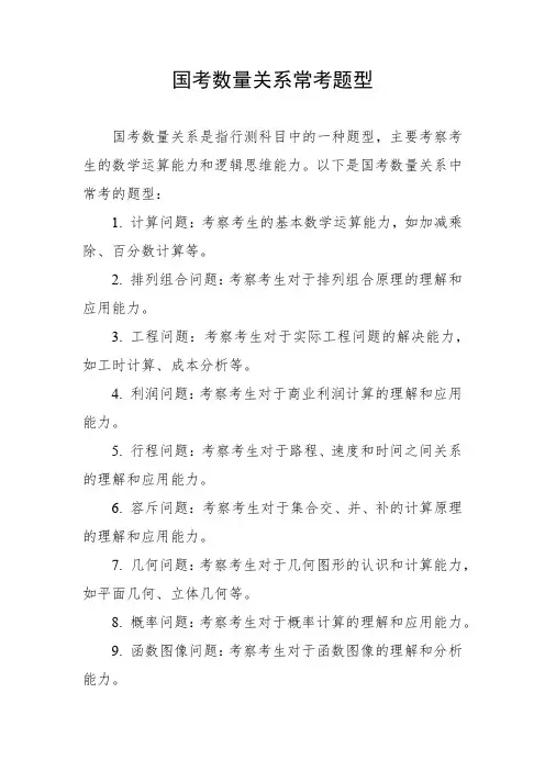 国考数量关系常考题型