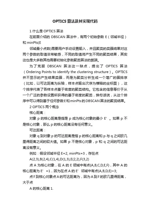 OPTICS算法及其实现代码
