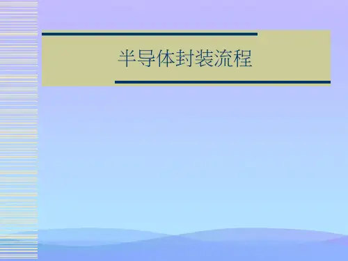 半导体封装流程精品PPT资料