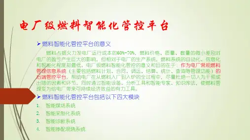 电厂燃料智能化管控平台建设