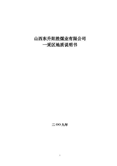 一采区地质说明书