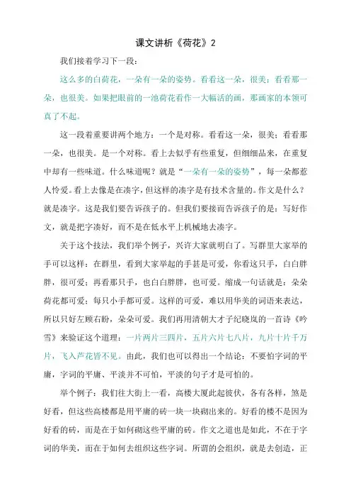 课文讲析课文讲析《荷花》2