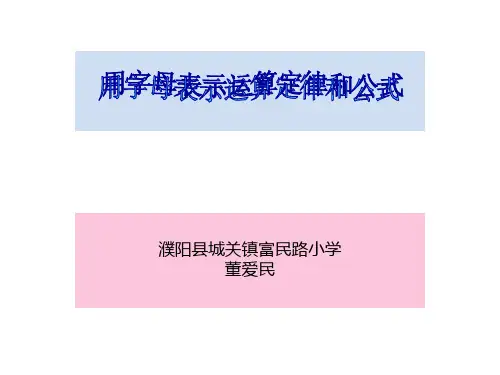 用字母表示运算定律和公式