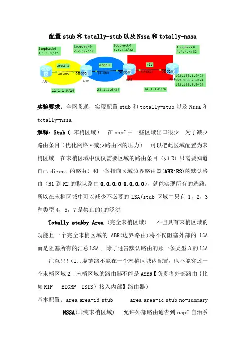 stub和nssa华为nssa和stub