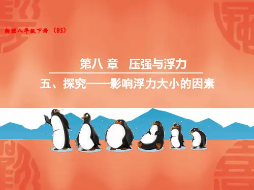 北师大版八年级物理下册探究—影响浮力大小的因素