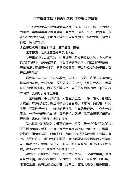 丁立梅散文集《暗香》精选_丁立梅经典散文