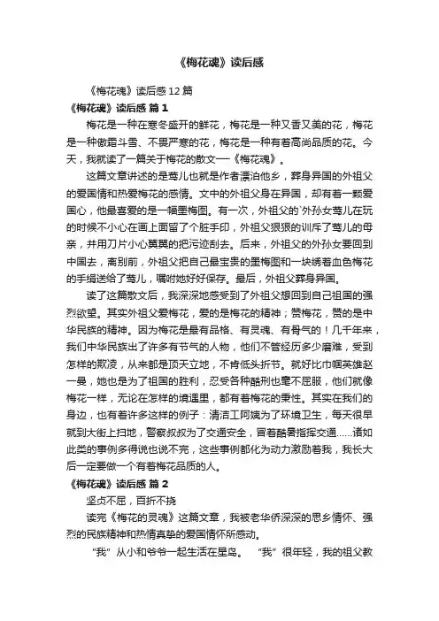 《梅花魂》读后感