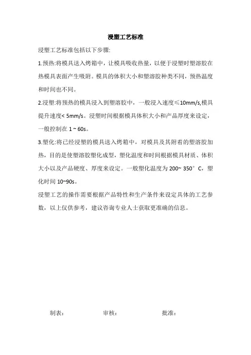 浸塑工艺标准