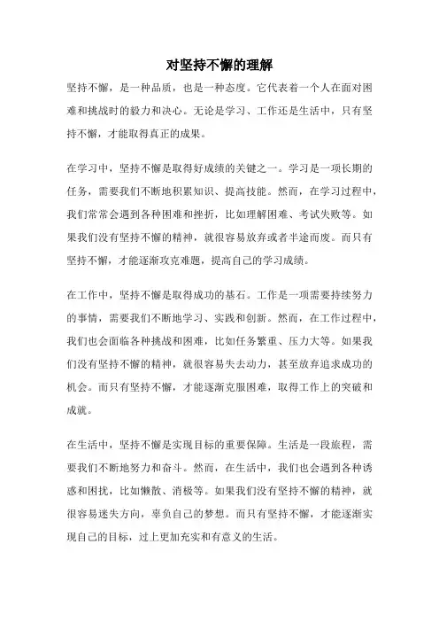 对坚持不懈的理解