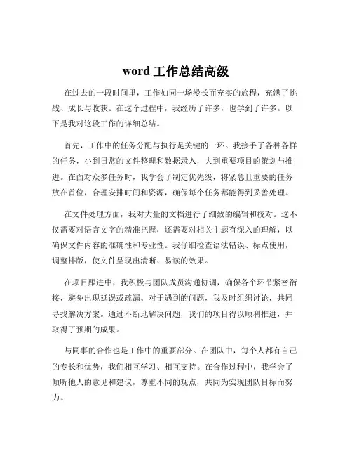 word工作总结高级