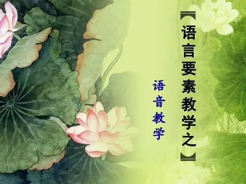 对外汉语教学chapter3语言要素-语音教学