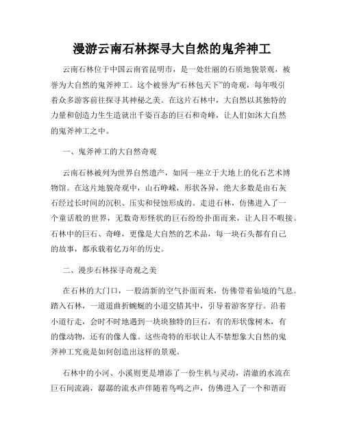 漫游云南石林探寻大自然的鬼斧神工