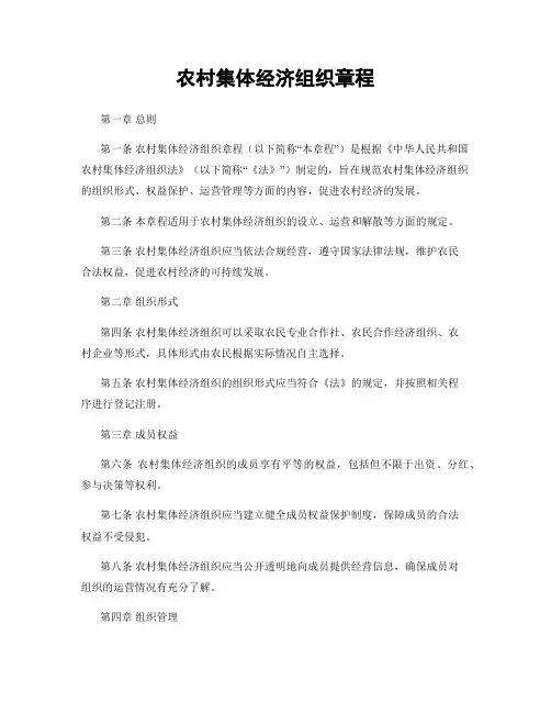 农村集体经济组织章程