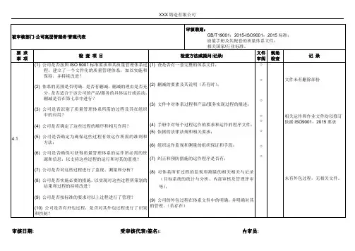 内审检查表