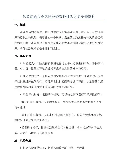 铁路运输安全风险分级管控体系方案全套资料