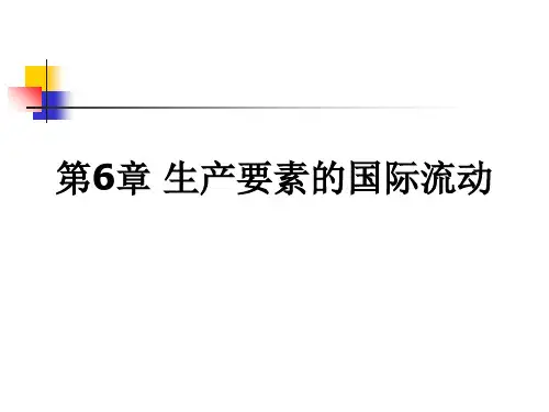 第6章生产要素的国际流动精品PPT课件