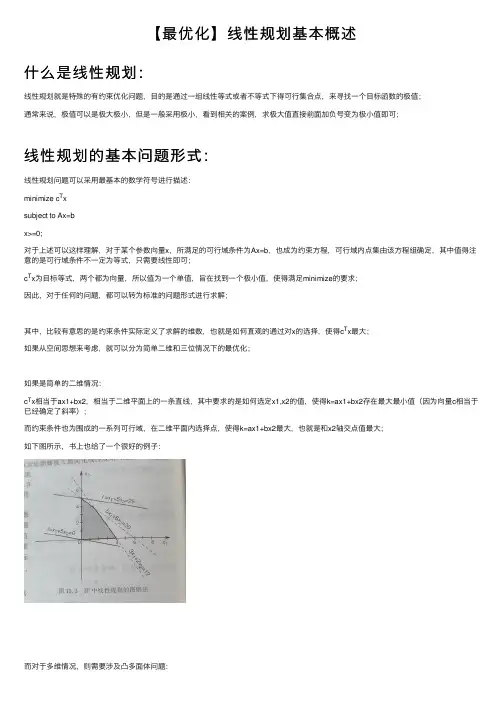 【最优化】线性规划基本概述