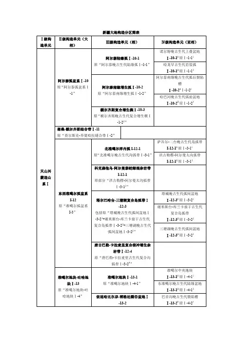 新疆构造分区图(入库全国修改)2010年5月11日汇总
