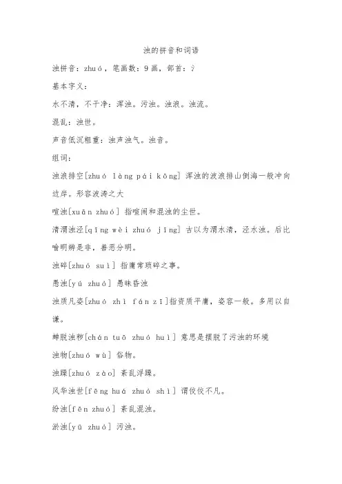 浊的拼音和词语