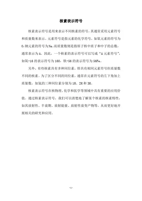 核素表示符号