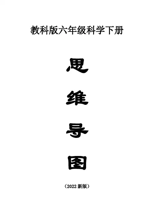 小学科学教科版六年级下册全册思维导图(共28课)(2022新版)