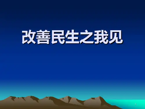 改善民生PPT课件