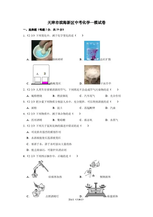 天津市滨海新区中考化学一模试卷