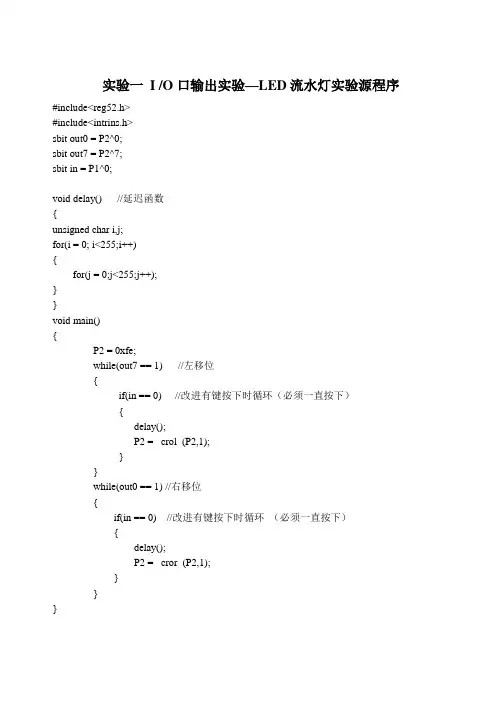 单片机实验全部程序