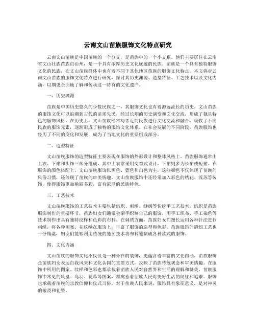 云南文山苗族服饰文化特点研究