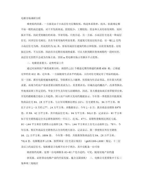电梯调研报告