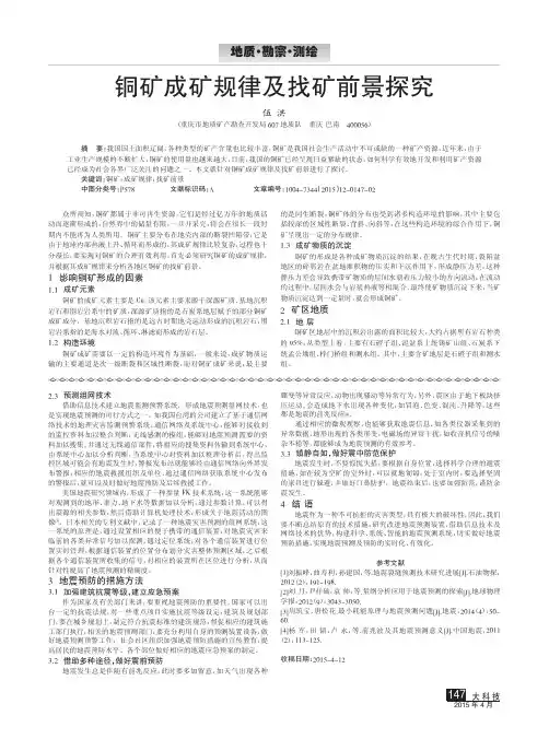 铜矿成矿规律及找矿前景探究
