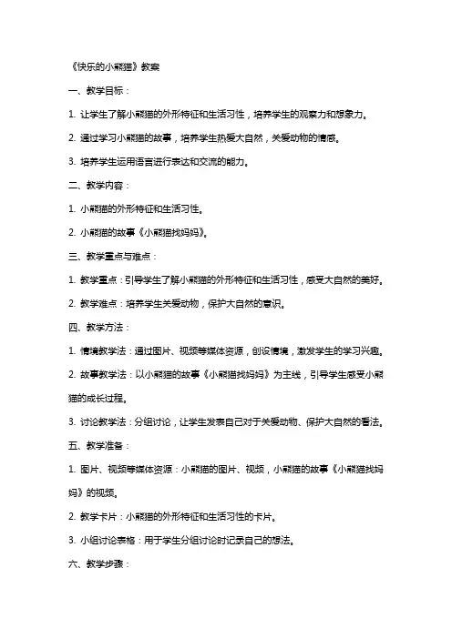 《快乐的小熊猫》教案