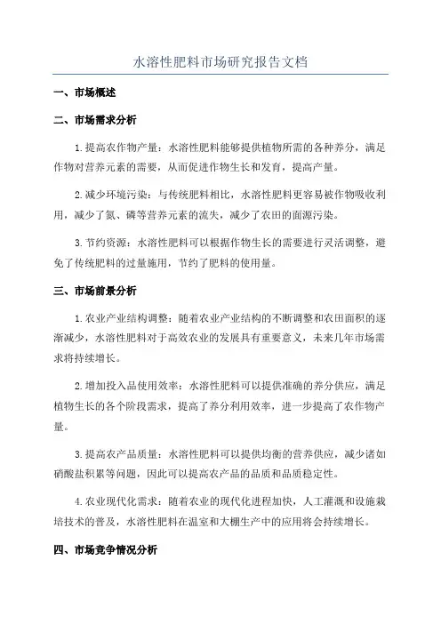 水溶性肥料市场研究报告文档