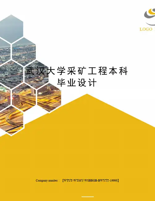 武汉大学采矿工程本科毕业设计