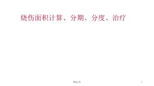 烧伤面积计算分期分度