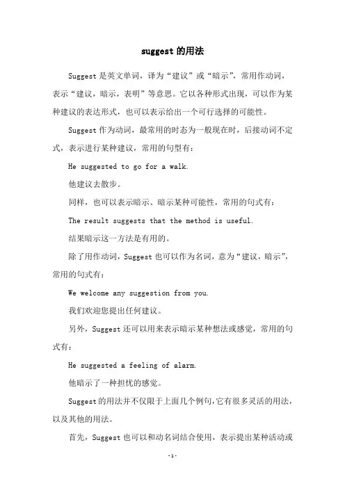 suggest的用法