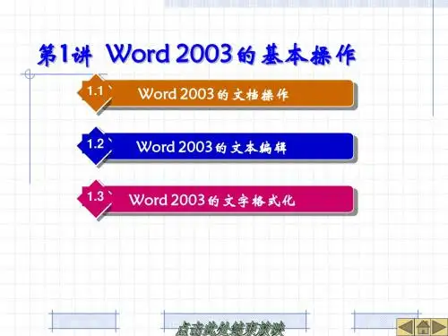 第1讲 Word 2003的基本操作