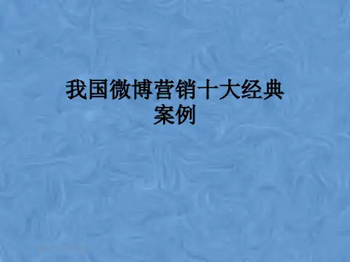 我国微博营销十大经典案例